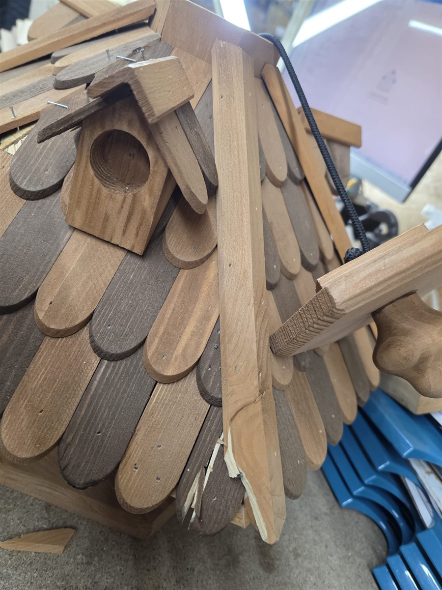 wooden, Vogelhaus, Schindel, Dach, handgefertigt