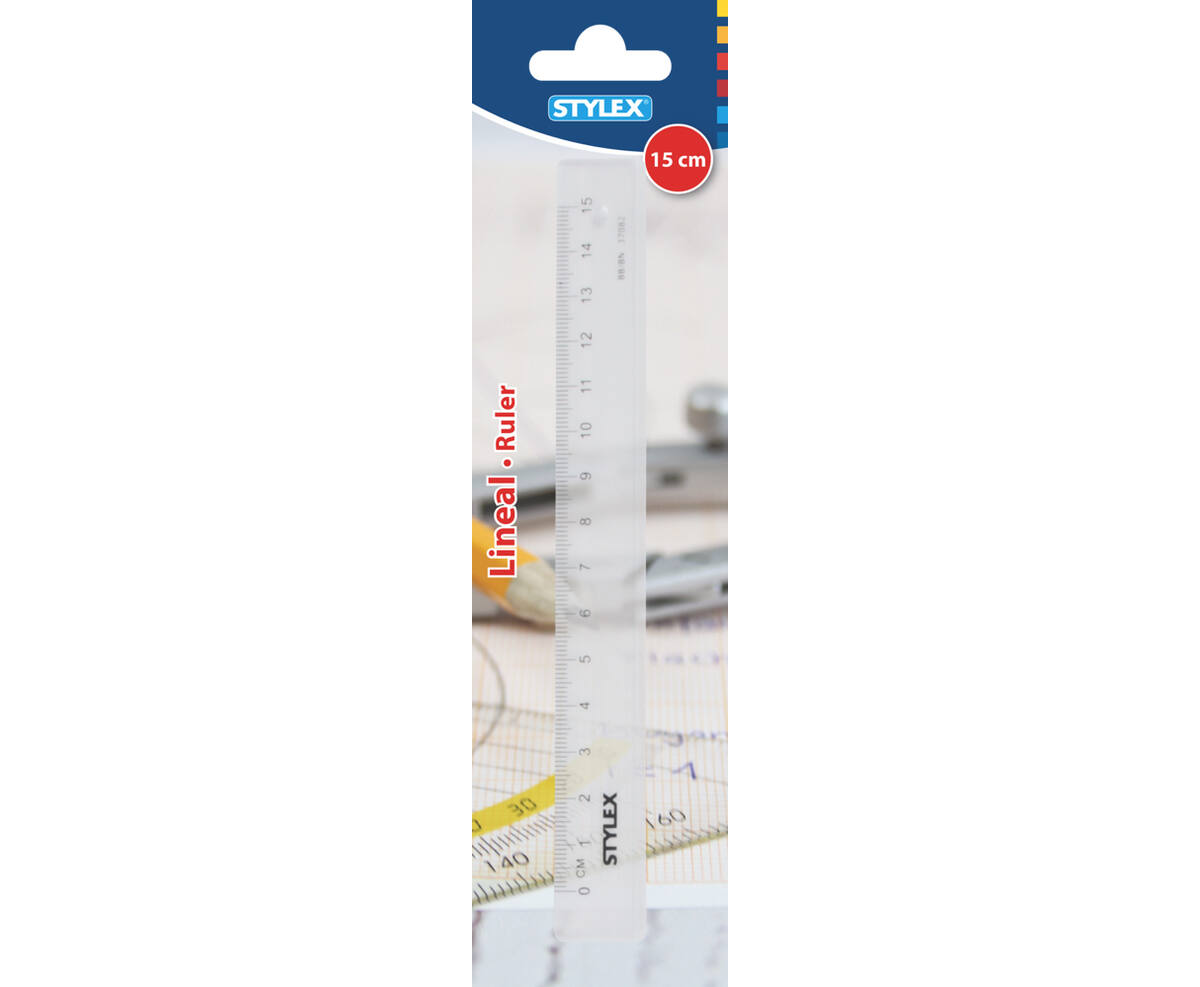 Lineal Kunststoff transparent 15 cm