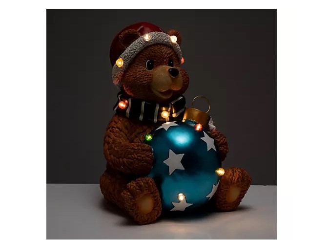 LUMIDA Xmas Leuchtfigur Weihnachtsbär braun Dekofigur Weihnachten Bär