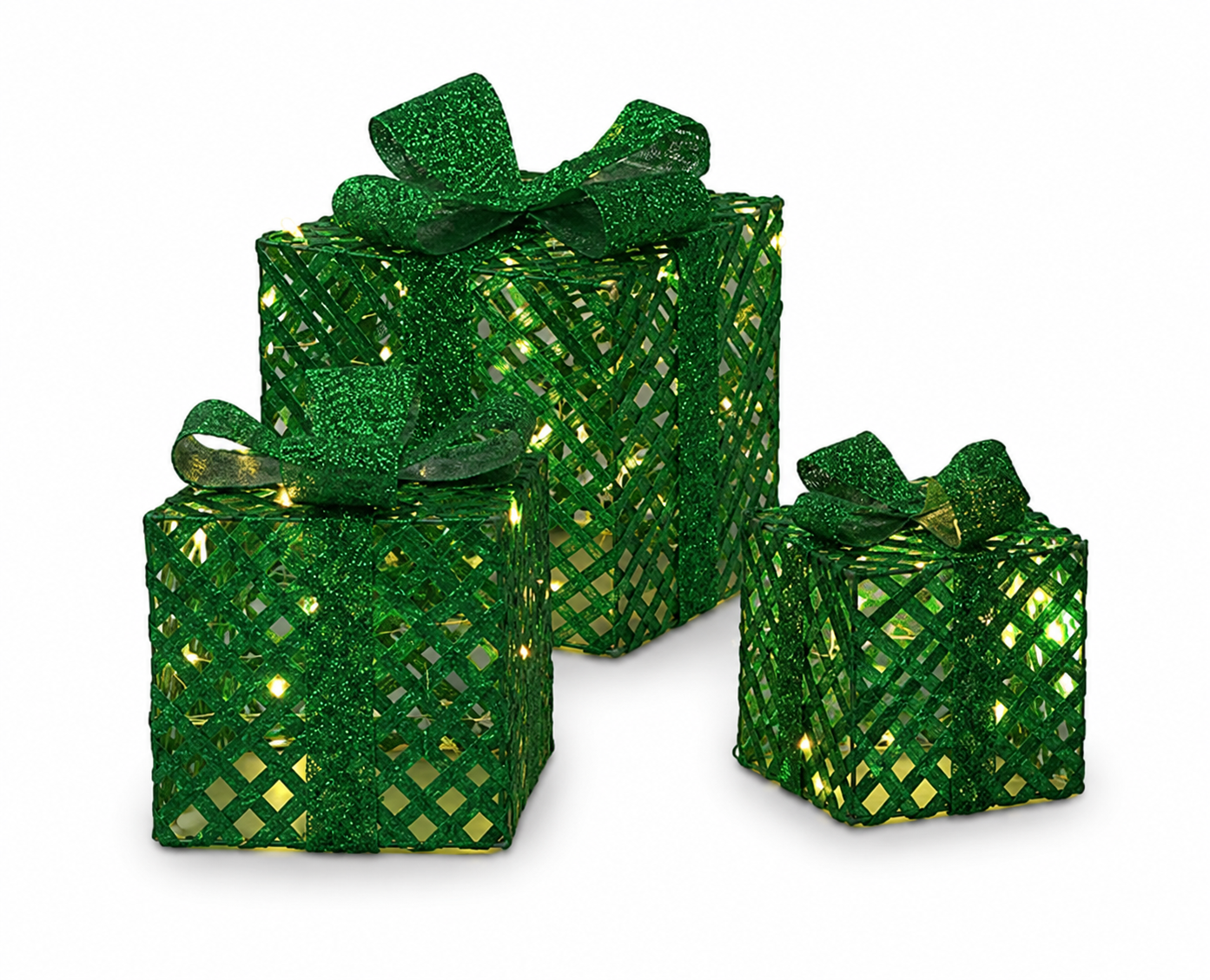 LUMIDA Xmas 3 LED Dekogeschenke Weihnachtsgeschenke Geschenke Deko grün