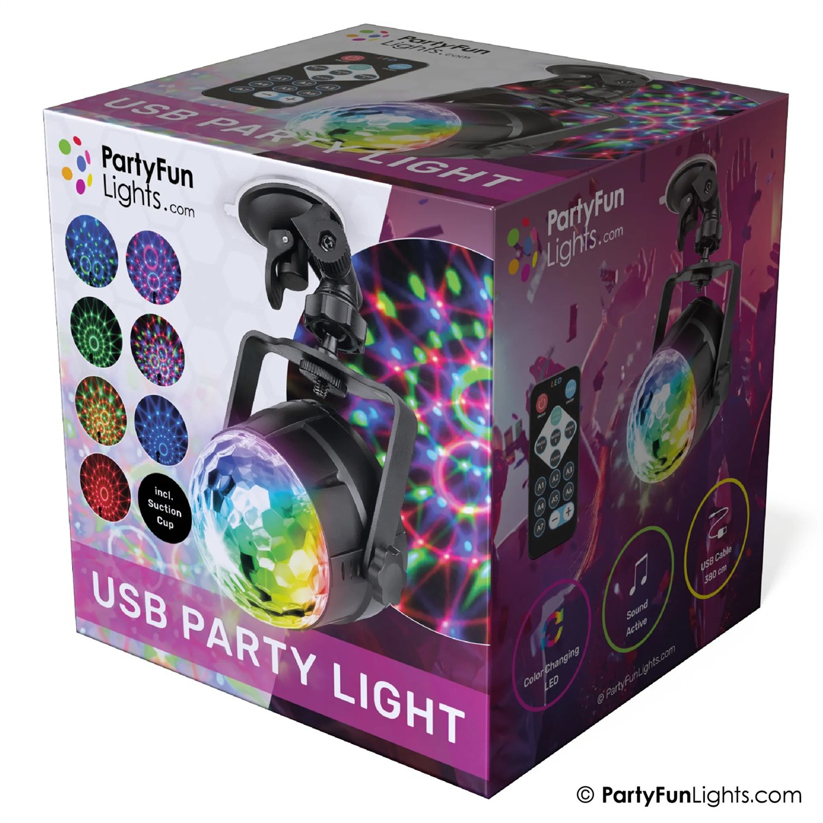 PartyFunLights Disco-Lampe Party Projektor Licht USB