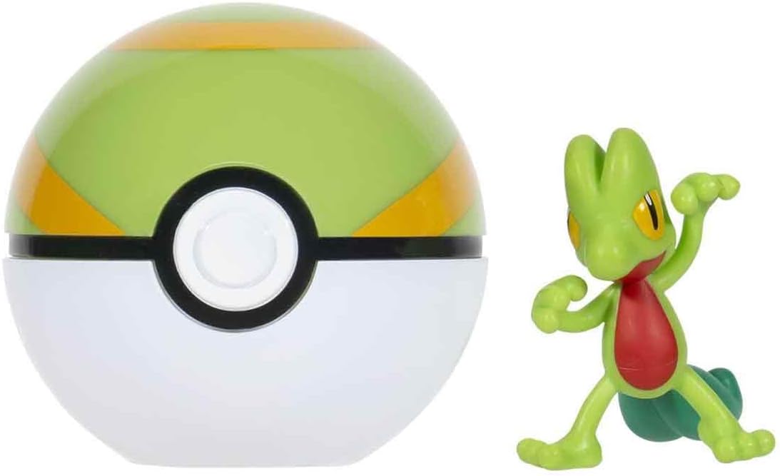 Pokémon Clip'n'Go Poké Ball mit Geckarbor & Nestball - 5 cm Figur