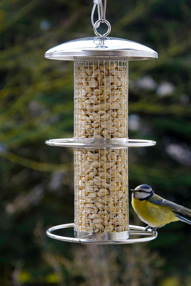 futterspender, Vogelfutterspender, Metall, Netz, Erdnüsse