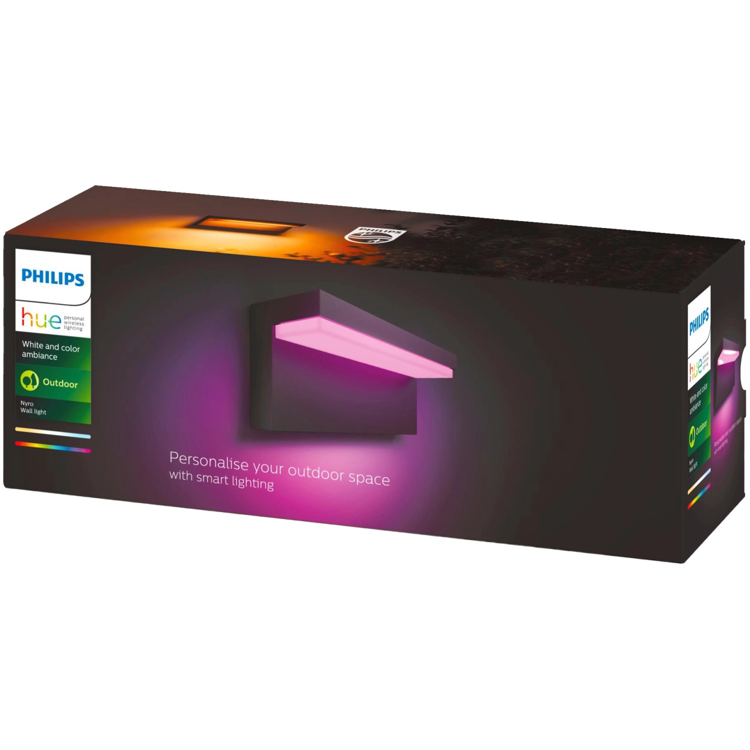 Philips Hue Wandleuchte White & Color Ambiance Nyro Schwarz 1000 lm