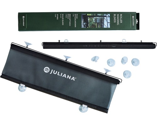JULIANA PVC Schattier Rollo 2 Stück 67,5x200 cm schwarz