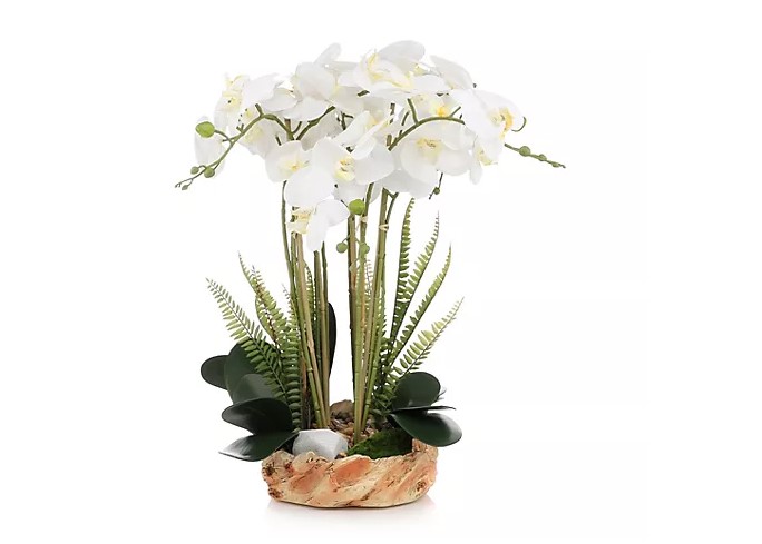ABELLA Flora künstliche Orchidee Designtopf Kunstpflanze Dekopflanze