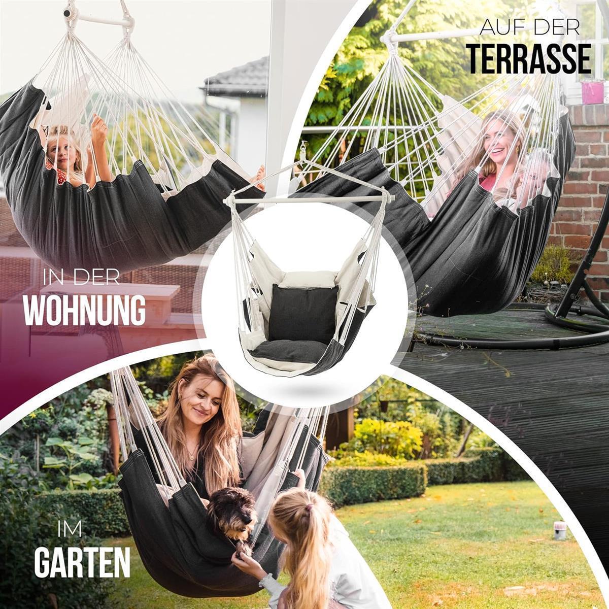 hängesessel, hängematte, garten, schaukel, stabilisiert