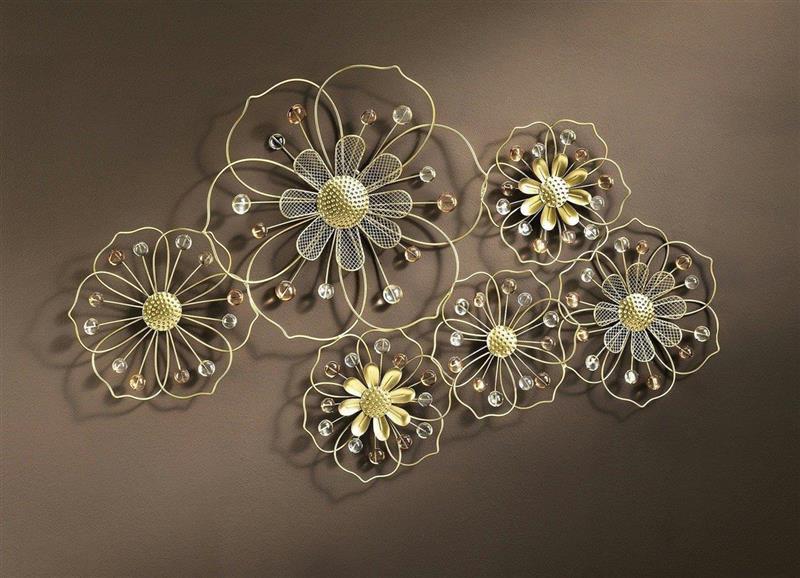 Wandbild Blume gold
