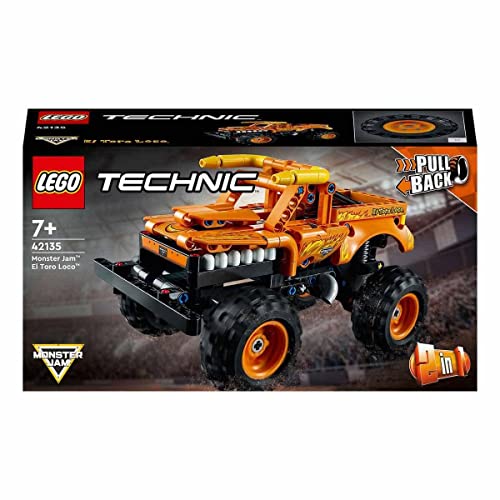 LEGO 42135 Technic Monster Jam EL Toro Loco, Monster Truck-Spielzeug ab 7 Jahre, Spielzeugauto-Set für Jungen und Mädchen, Offroader mit Rückziehmotor