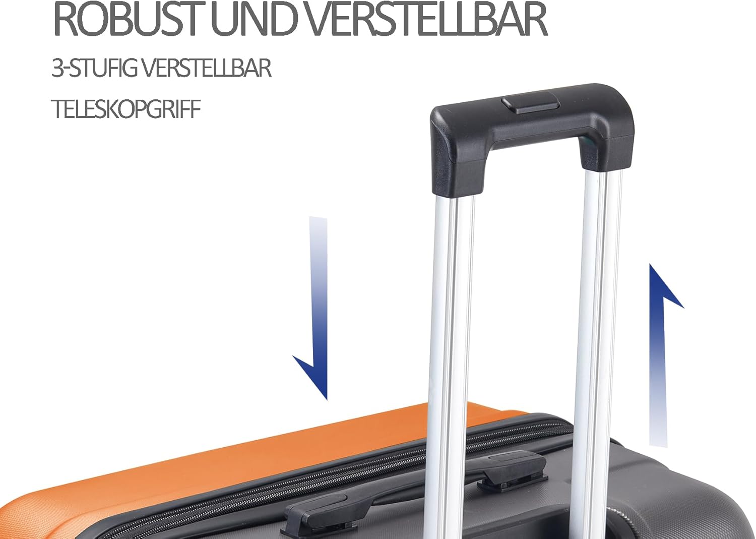 DMS 7-teiliges Hartschalen-Kofferset mit Teleskopgriff und 4 Rollen Koffer & Trolleys Reisekoffer Hauptstadtkoffer Set ABS Hard Shell Sicherheitsschloss (Orange)