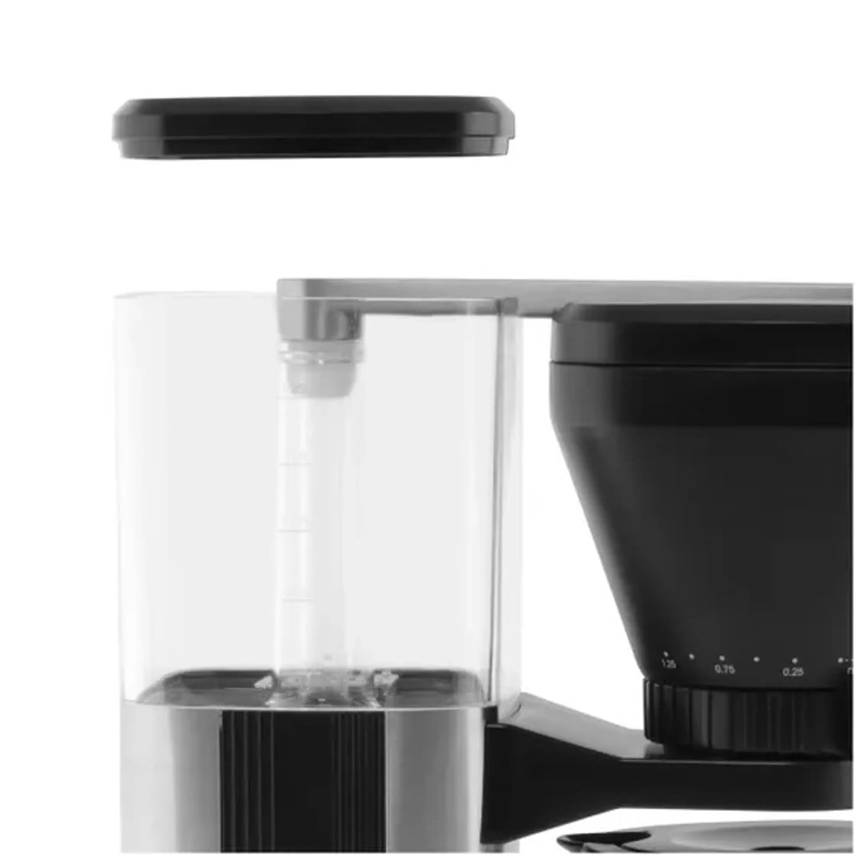 Kaffeemühle, Kaffeemahlwerk, Transparentbehälter, Schwarz, Grind-Einstellrad