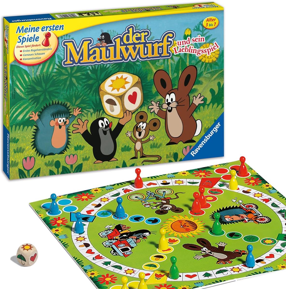Ravensburger Kinderspiele 21570 Der Maulwurf und sein Lieblingsspiel Spieleklassiker Kinderspiel Familienspiel Gesellschaftsspiel Brettspiel