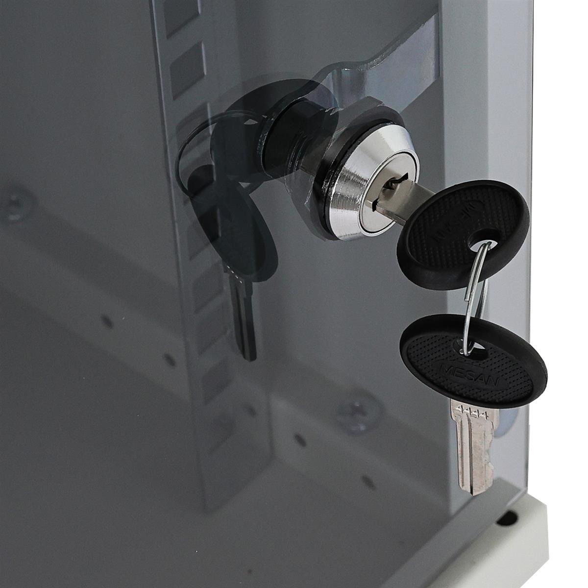 HMF Netzwerkschrank Serverschrank 10 Zoll 6 HE grau #2713