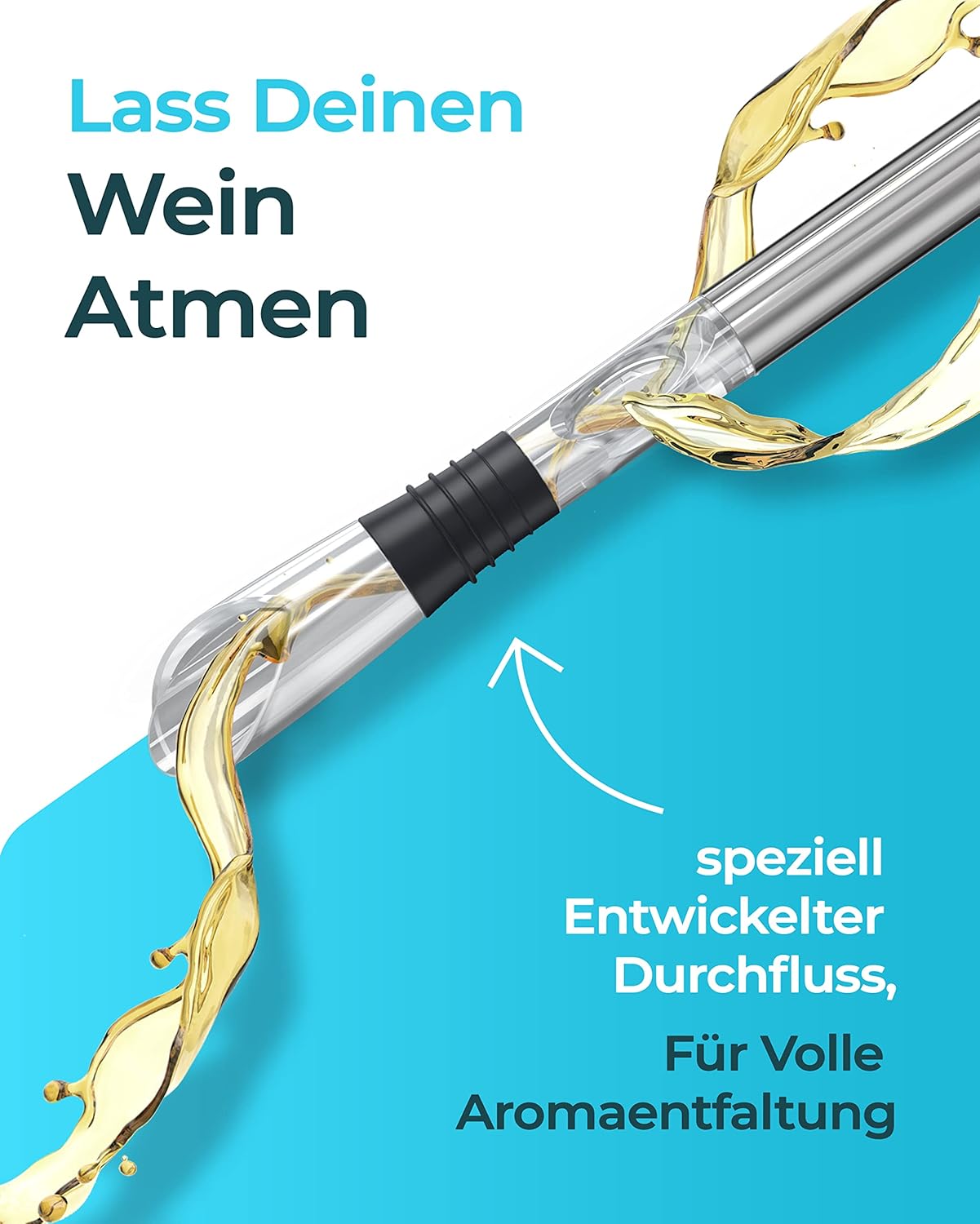 Brendo Weinkühler 4-in-1 Weinkühlstab Edelstahl Flaschenkühler Weinkühlstäbe Weinausgießer