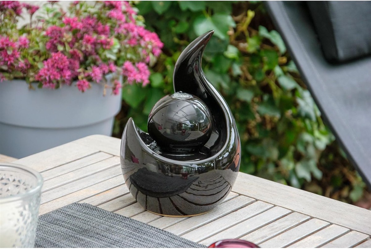 Skulptur, Kugelvase, Schwarz, Glas, Deko