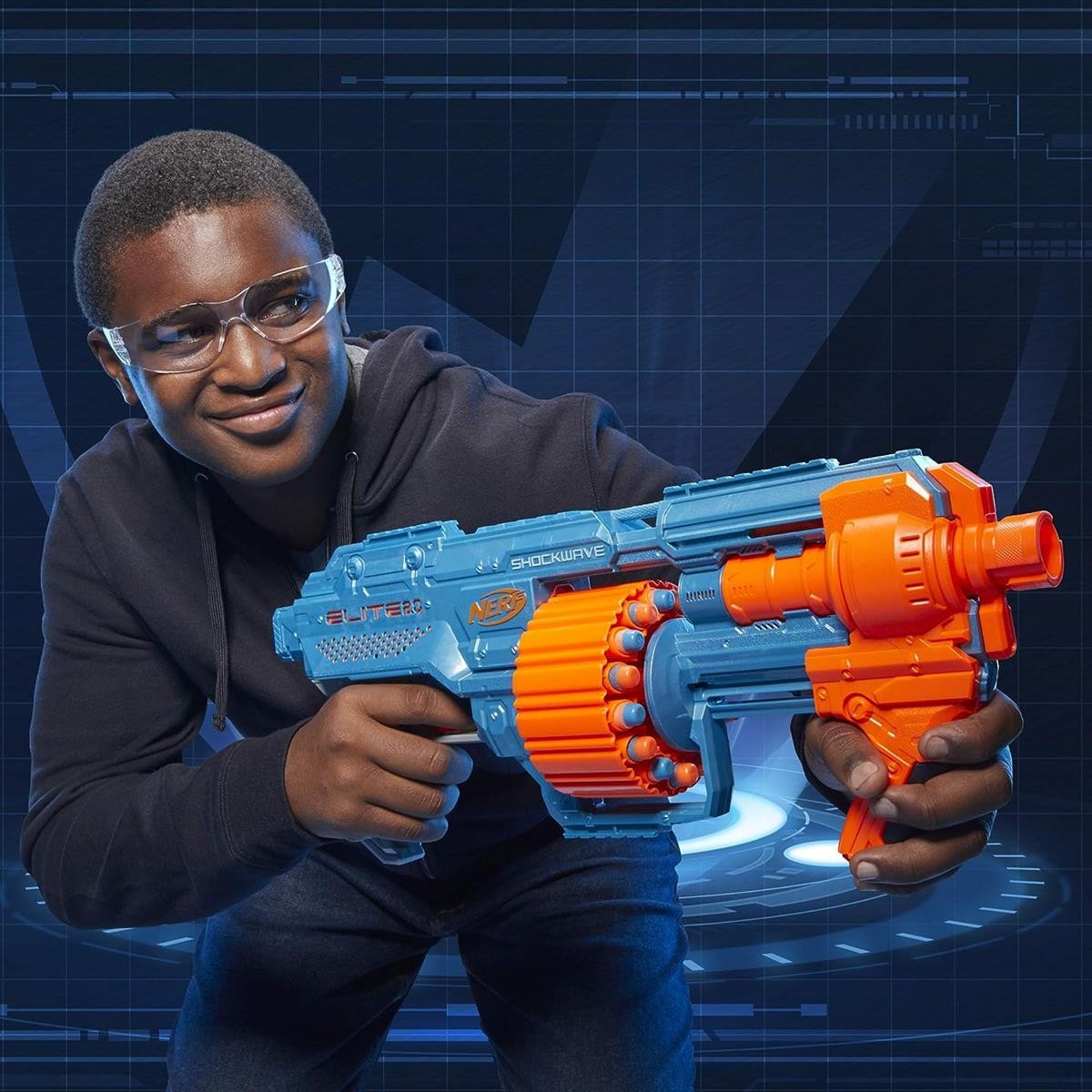 Nerf-Gewehr, Blaster, Spielzeugpistole, Blau Orange, Kinder-Spielzeug