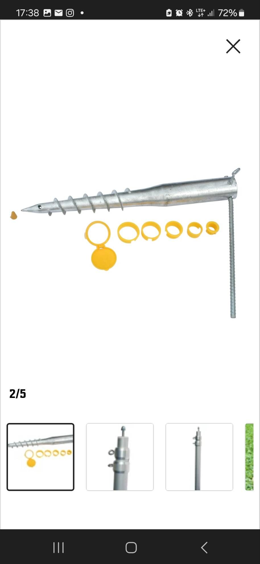 Floracord Aluminium Teleskopmast und Erdanker Set #E483
