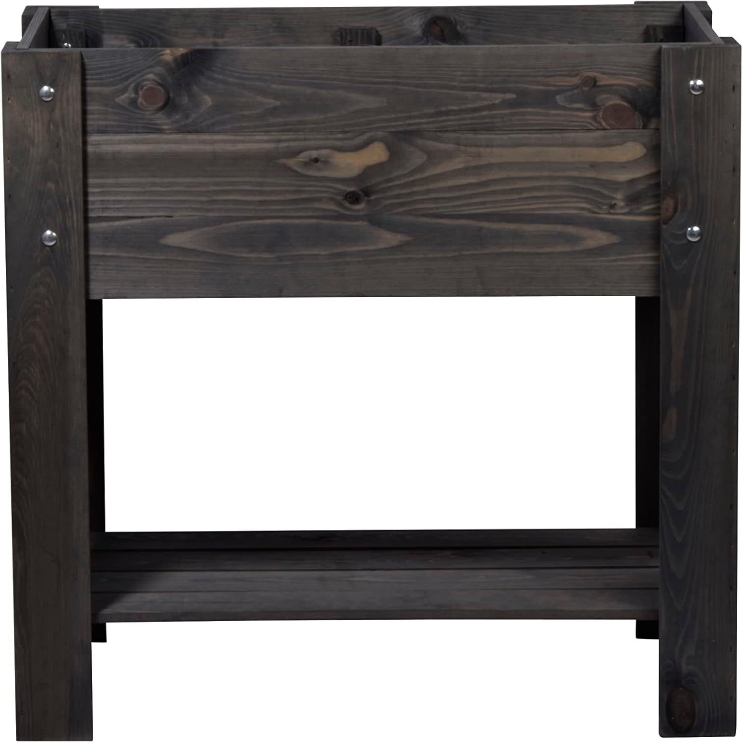 dobar Hochbeet Urban mit Ablagefläche Erhöhtes Gemüsebeet Salatbeet aus Massiv-Holz Pflanzkasten für Balkon/Garten/Terrasse 80 x 40 x 78 cm Anthrazit