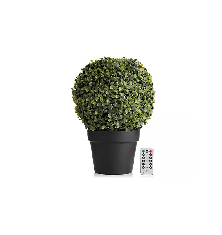 LUMIDA Flora künstliche Buchskugel im Topf Kunstpflanze Dekopflanze Gartendeko