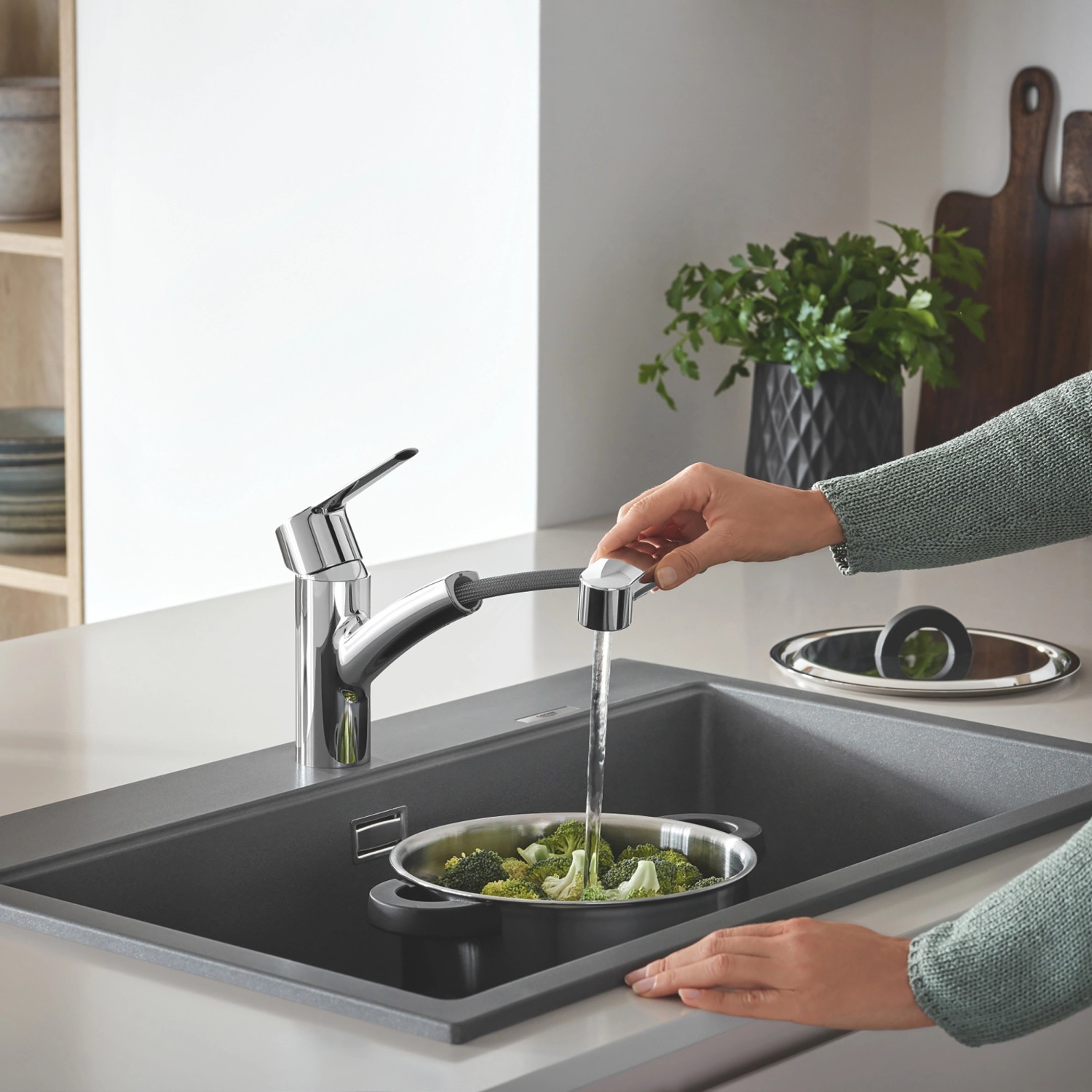 Grohe QuickFix Spültischarmatur Start Chrom mit ausziehbarer Dualbrause