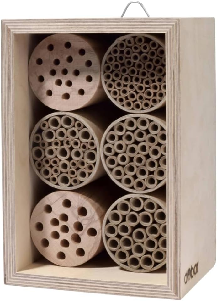Dobar Wildbienenhotel Bienenhaus aus Holz Insektenhotel #D374
