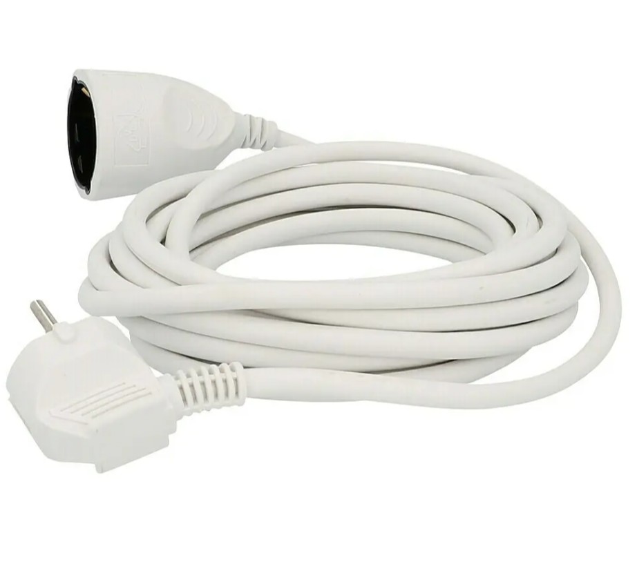 UNITEC Schuko-Verlängerung H05VV-F 3G 1, 5 mm², 5 m, weiß
