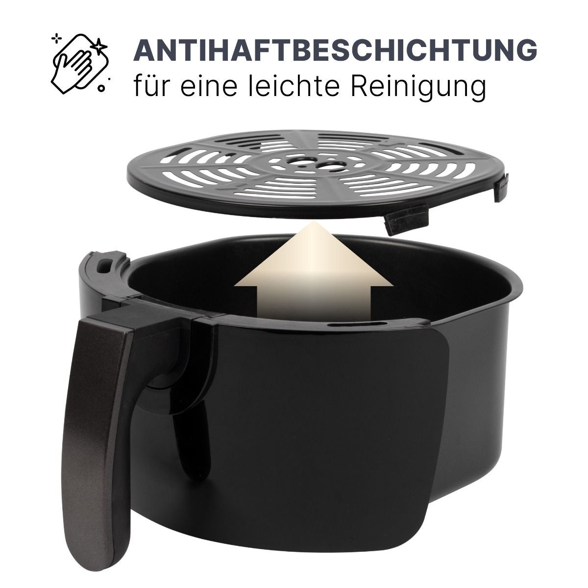 Kochtopf, Fritteuse, Antihaft, Kunststoff, Schwarz