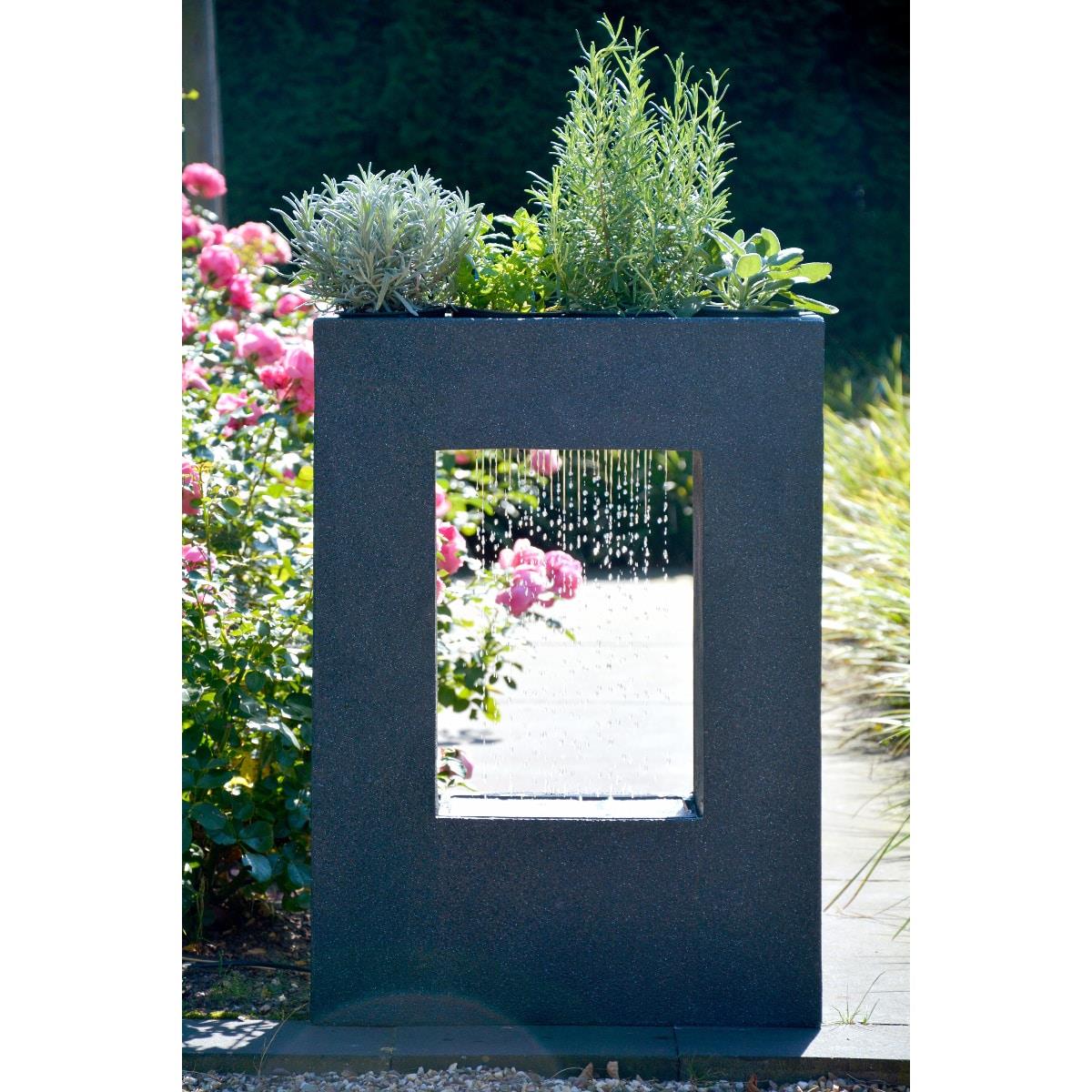 blumentrog, pflanzgefäß, metallskulptur, blumenbecken, terrassenbrunnen