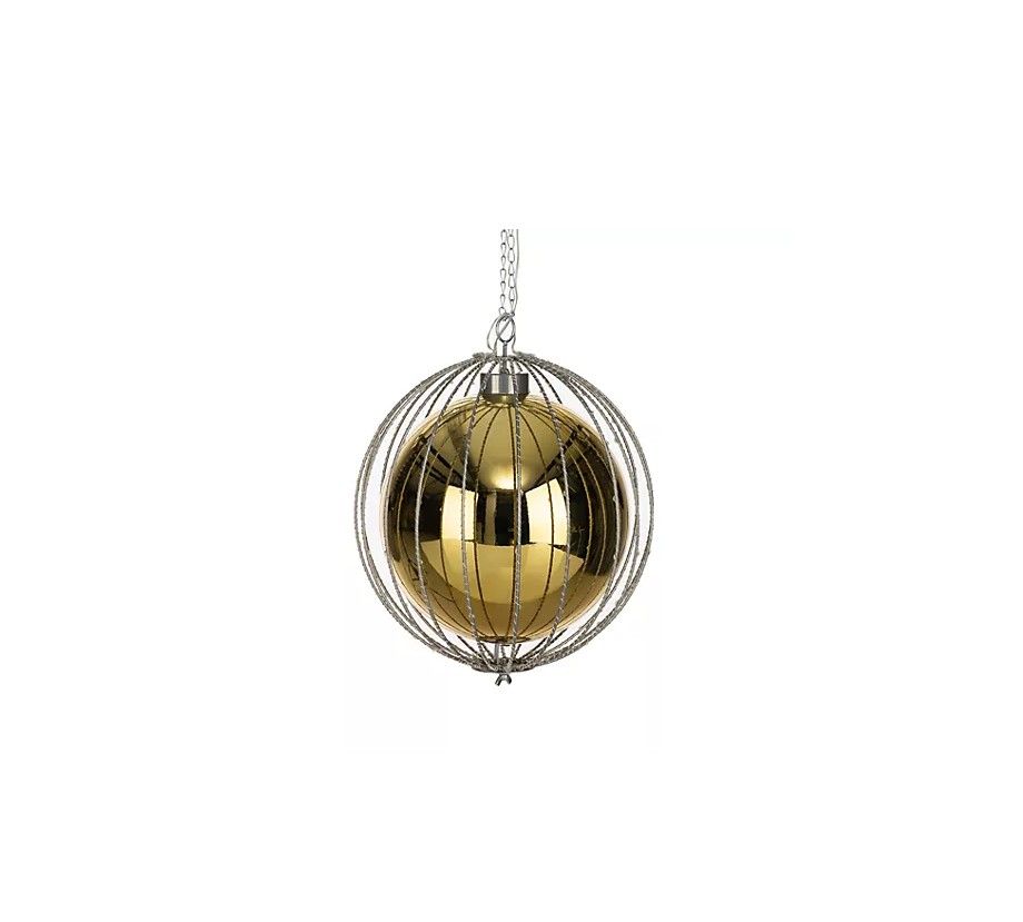 LUMIDA Xmas 2in1 Weihnachtskugel Dekokugel beleuchtet Weihnachten Hängekugel gold 30cm