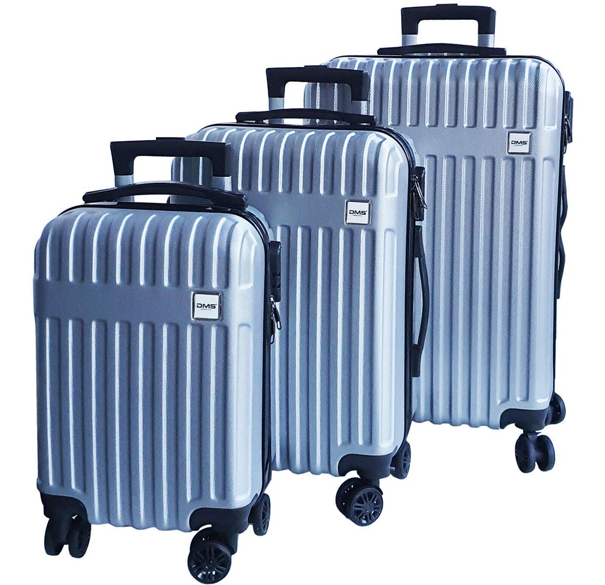 DMS 3tlg Hartschalenkofferset Koffer Reisekoffer Trolley silber