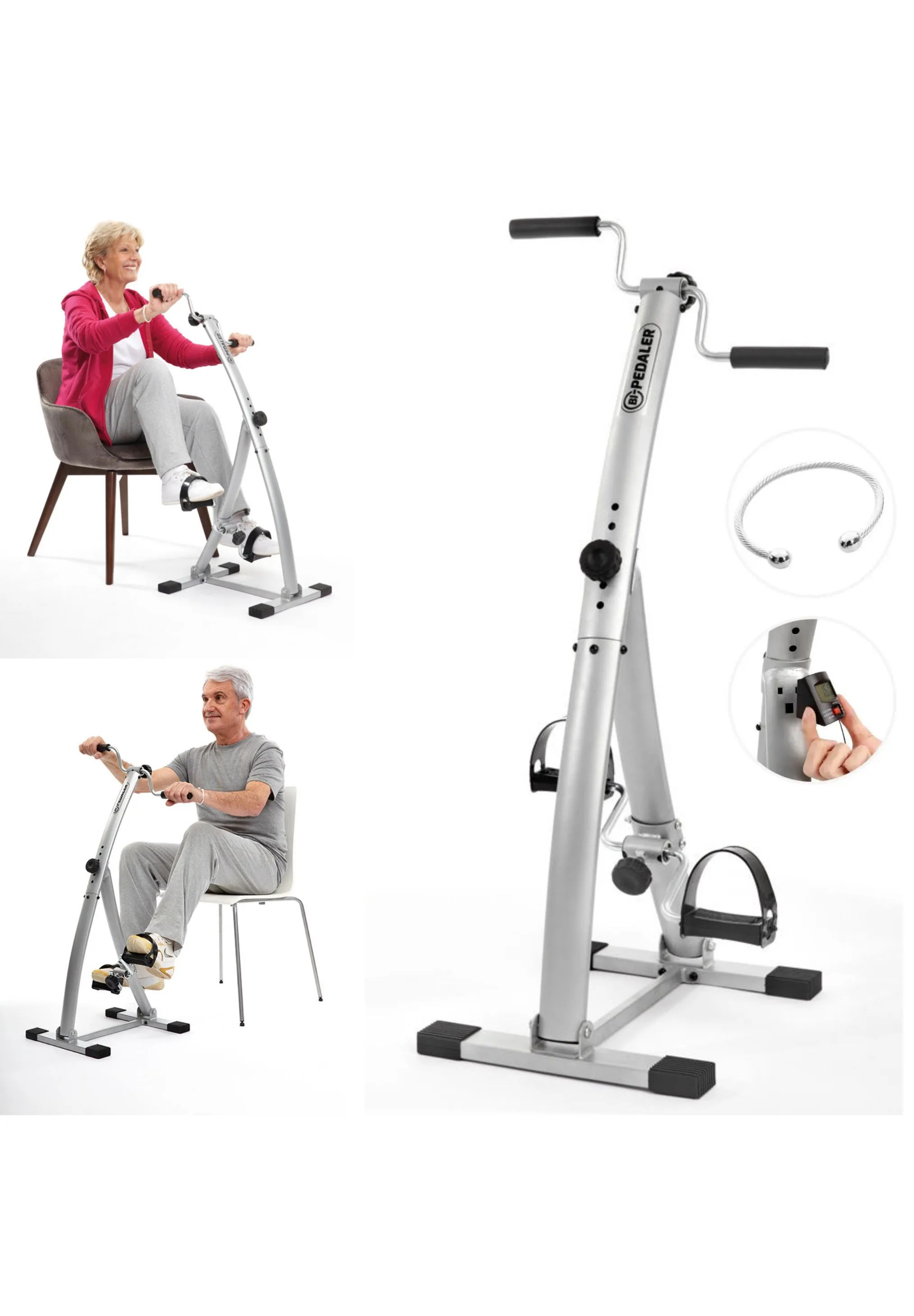Fitness-Stepper, Sitz-Fitnessgerät, Pedaltrainer, Metallrahmen, Widerstands-Pedale