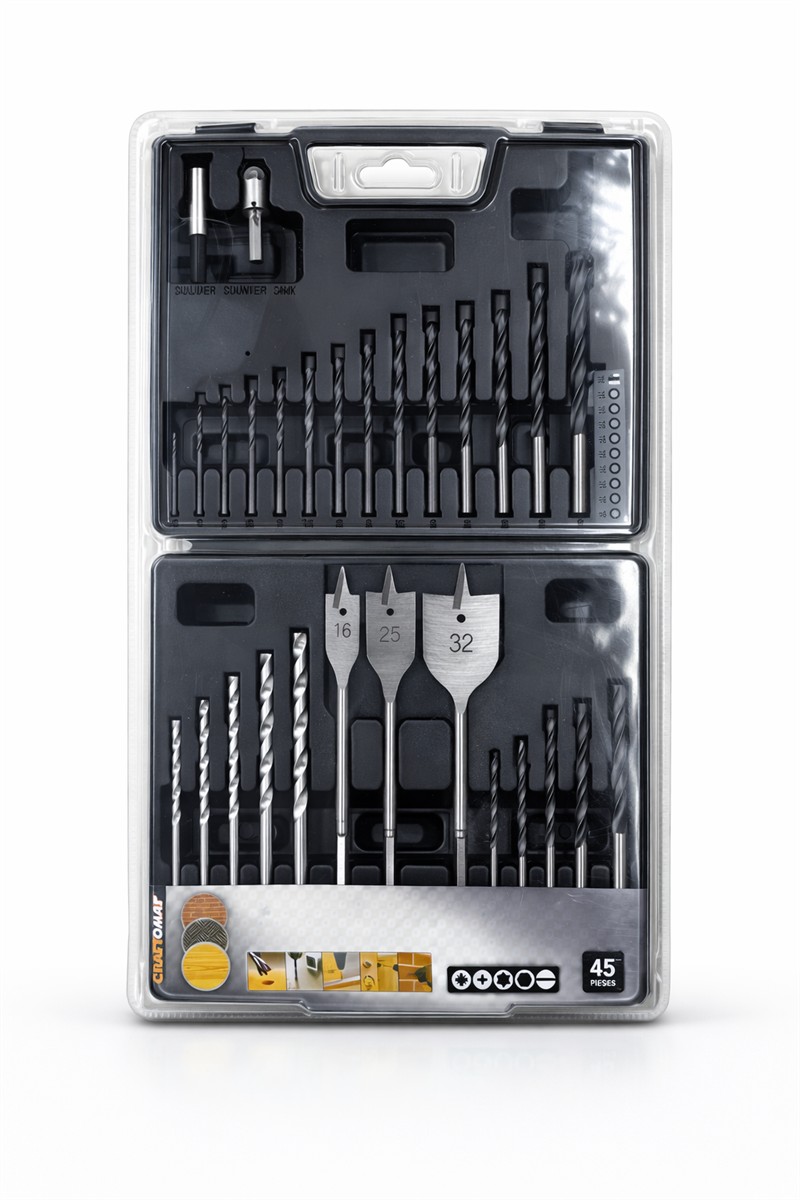 Craftomat Bauhaus 45-tlg. Bohrer Set