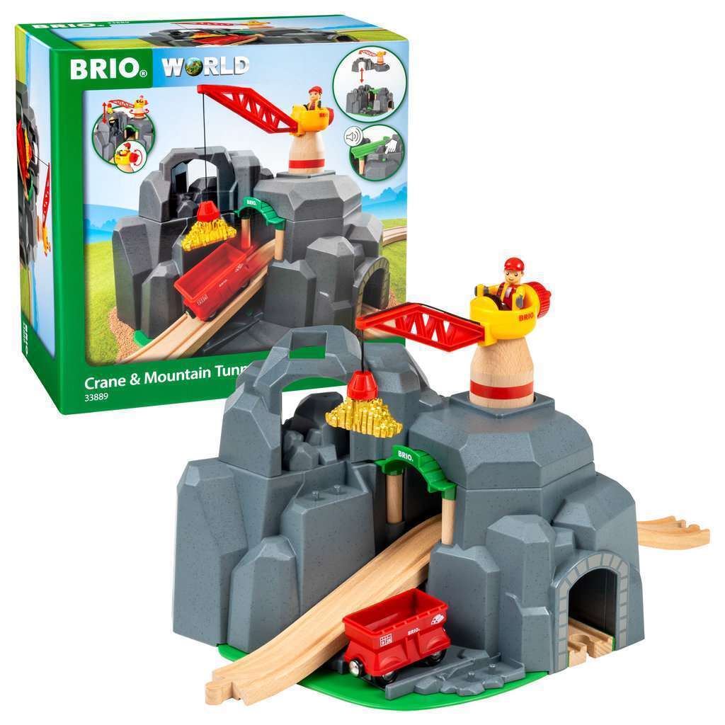 BRIO World 33889 Große Goldmine mit Sound-Tunnel Kleinkinderspielzeug Holzeisenbahn Spielzeug