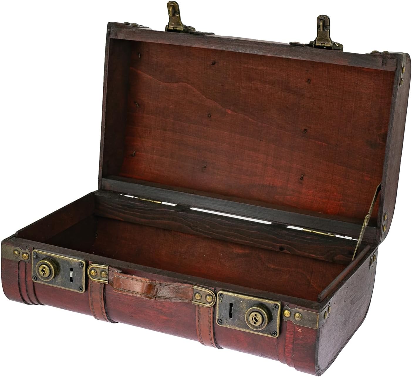 HMF 2er Set Schatztruhe Peru Vintage Koffer Schatzkiste Holztruhe