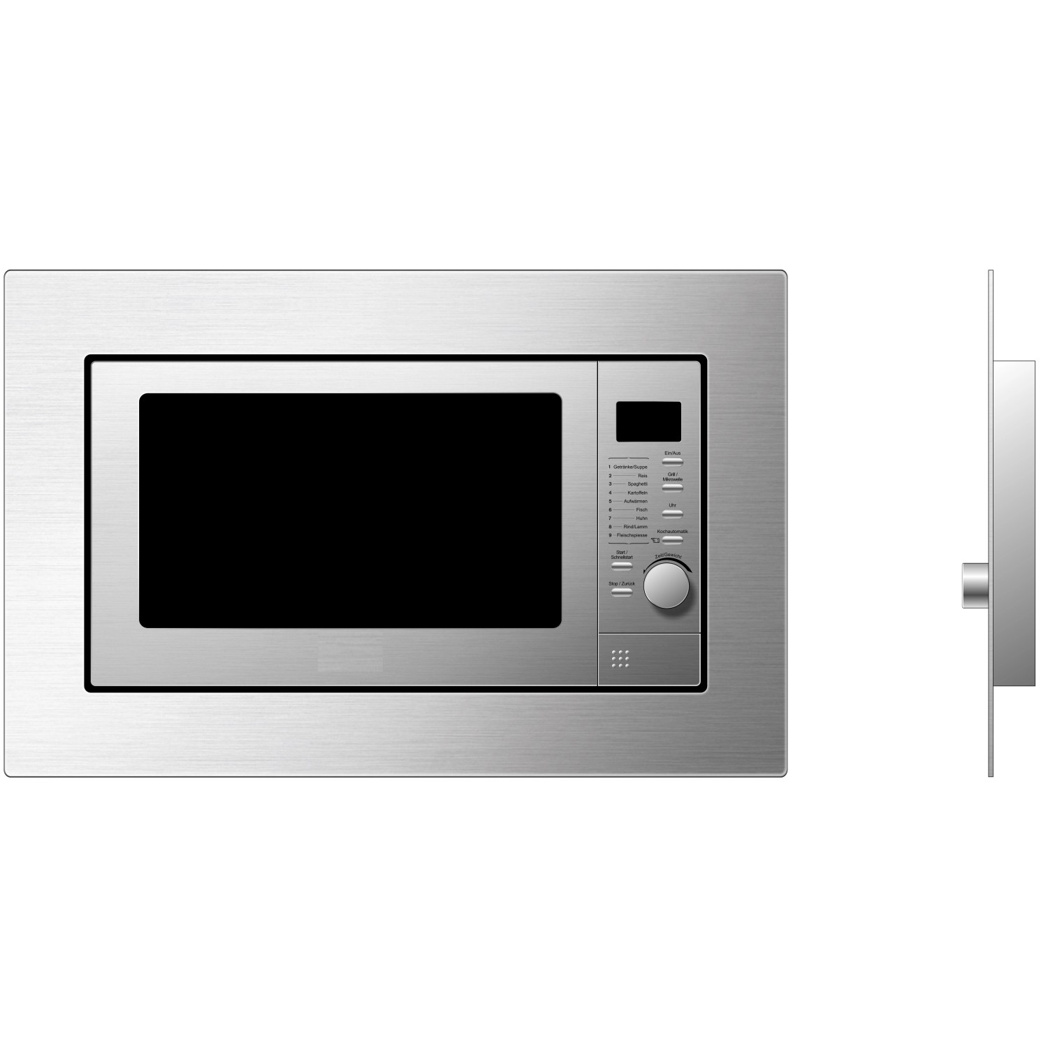 PKM Einbau Mikrowelle MW800.8 20G EB mit Grill Silber Edelstahl 800 W