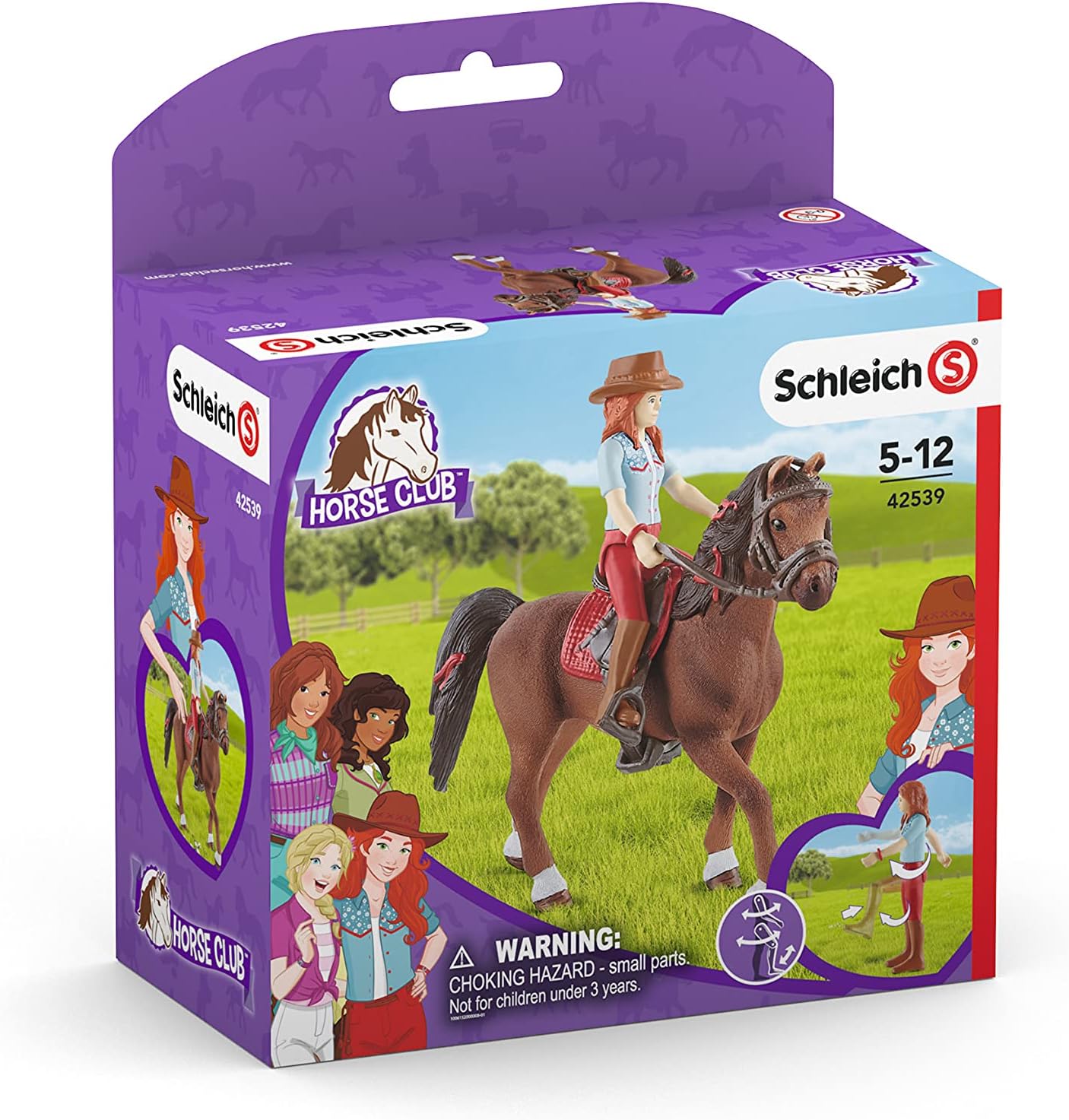 Schleich 42539 Horse Club Hannah & Cayenne Spielset Spielfiguren Tierfiguren Spielzeug