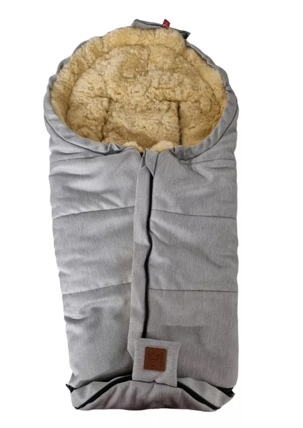 Kaiser 653327323 Fußsack Channy für Babyschale Lammfell hellgrau melange