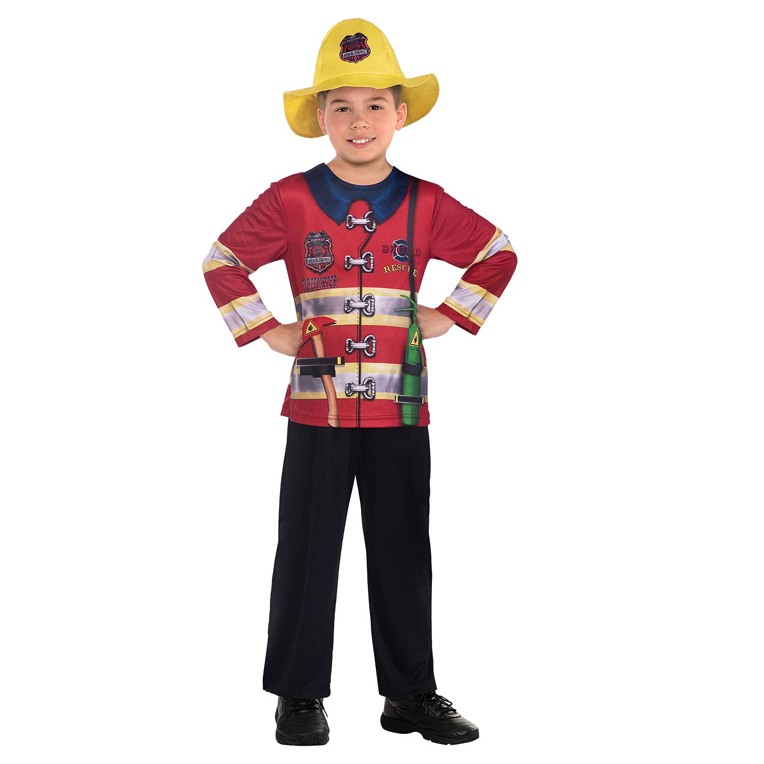 AMSCAN 9910152 Kinderkostüm Feuerwehrmann Gr. 128