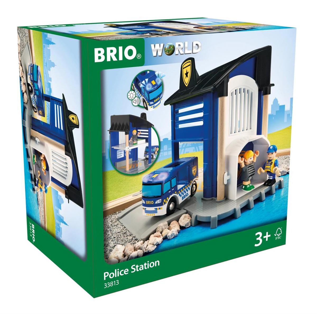 Polizeistation, Spielset, Klemmbausteine, Polizeiwagen, Minifiguren