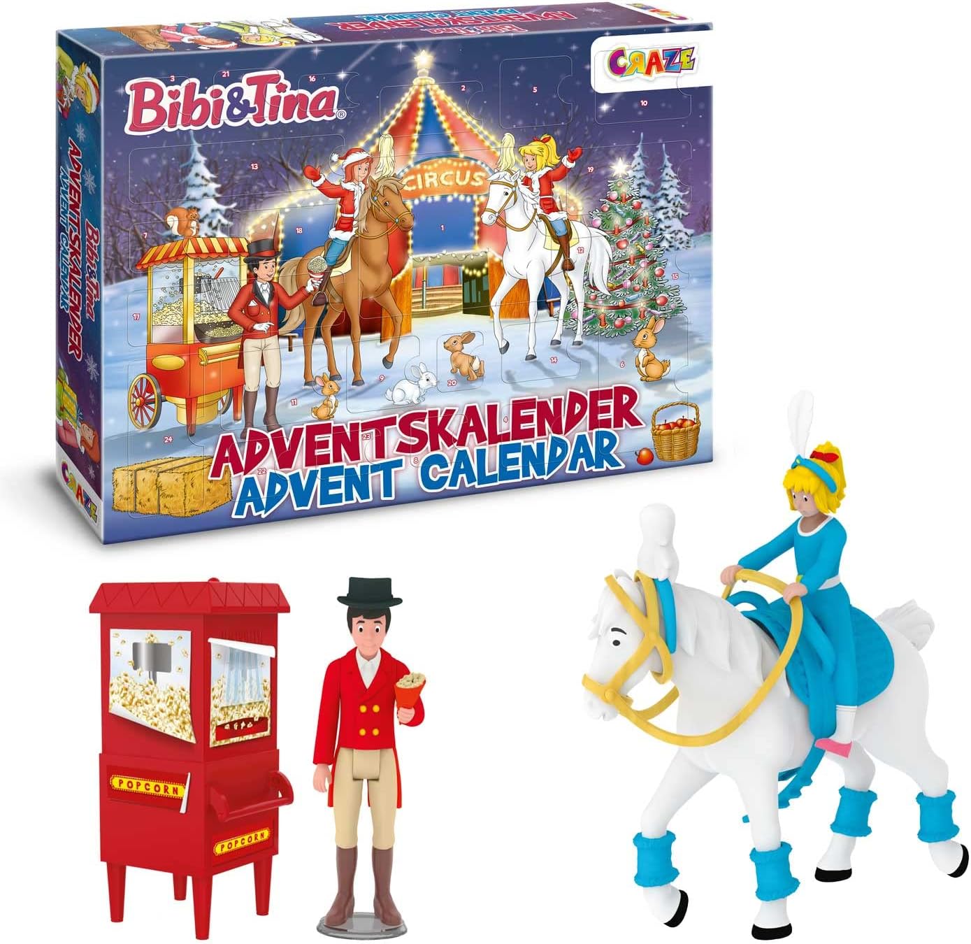 CRAZE 40577 Adventskalender Bibi & Tina Weihnachtszirkus Pferde Spiezeug Weihnachten Weihnachtsgeschenk