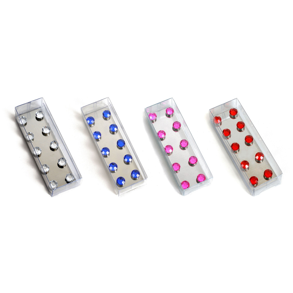 Magnete mit Strass Diamanten, 10er Set, DIAMONDS, BLAU, KLAR, PINK oder ROT