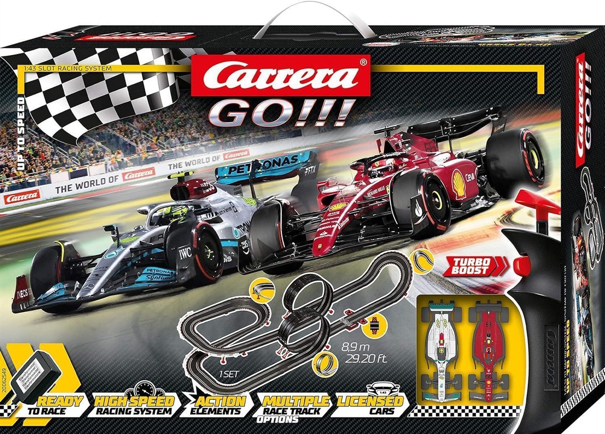 Carrera GO 20062549 Up to Speed Rennbahn Set Rennbahnen lizensierte Slotcars Autorennbahn