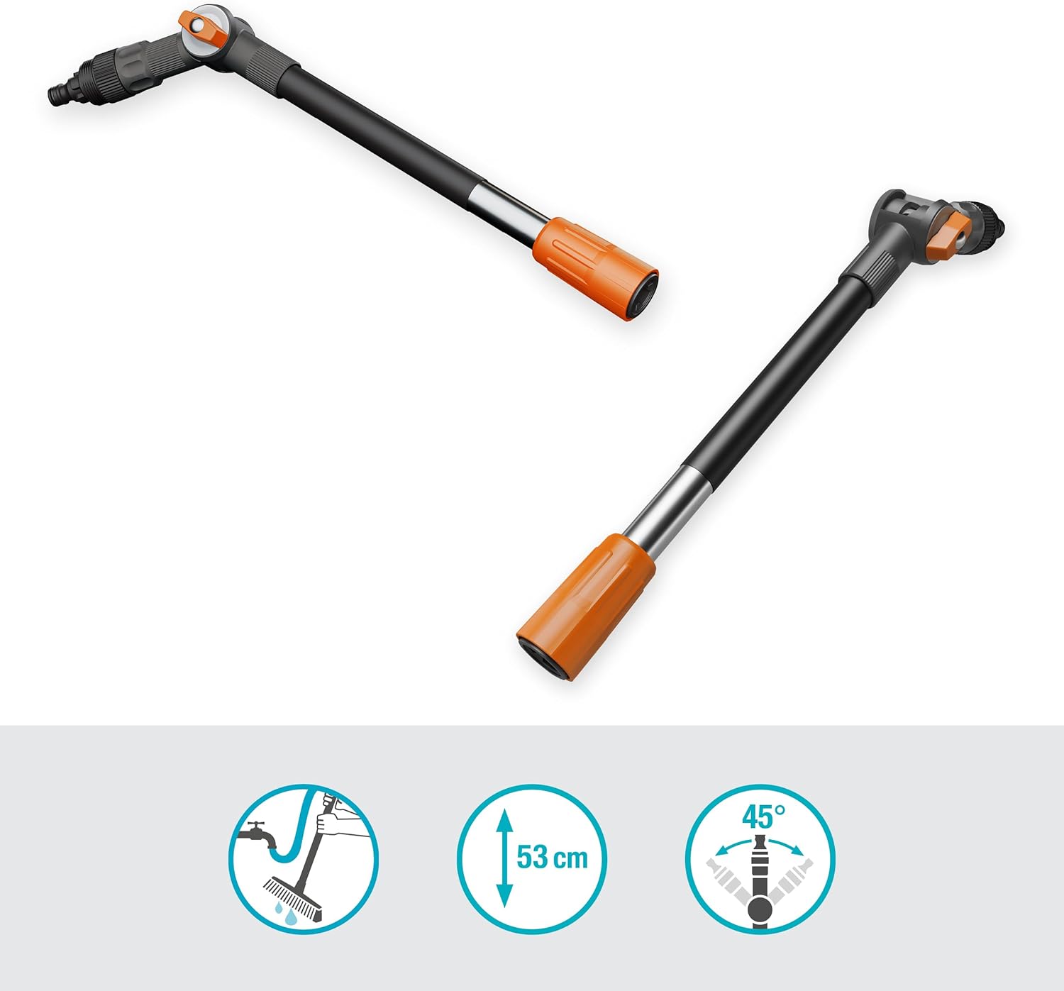 Gardena 1880620 Stiel Flex Reinigungsstiel Erweiterung 53cm mit abwinkelbarem Gelenk wasserführend