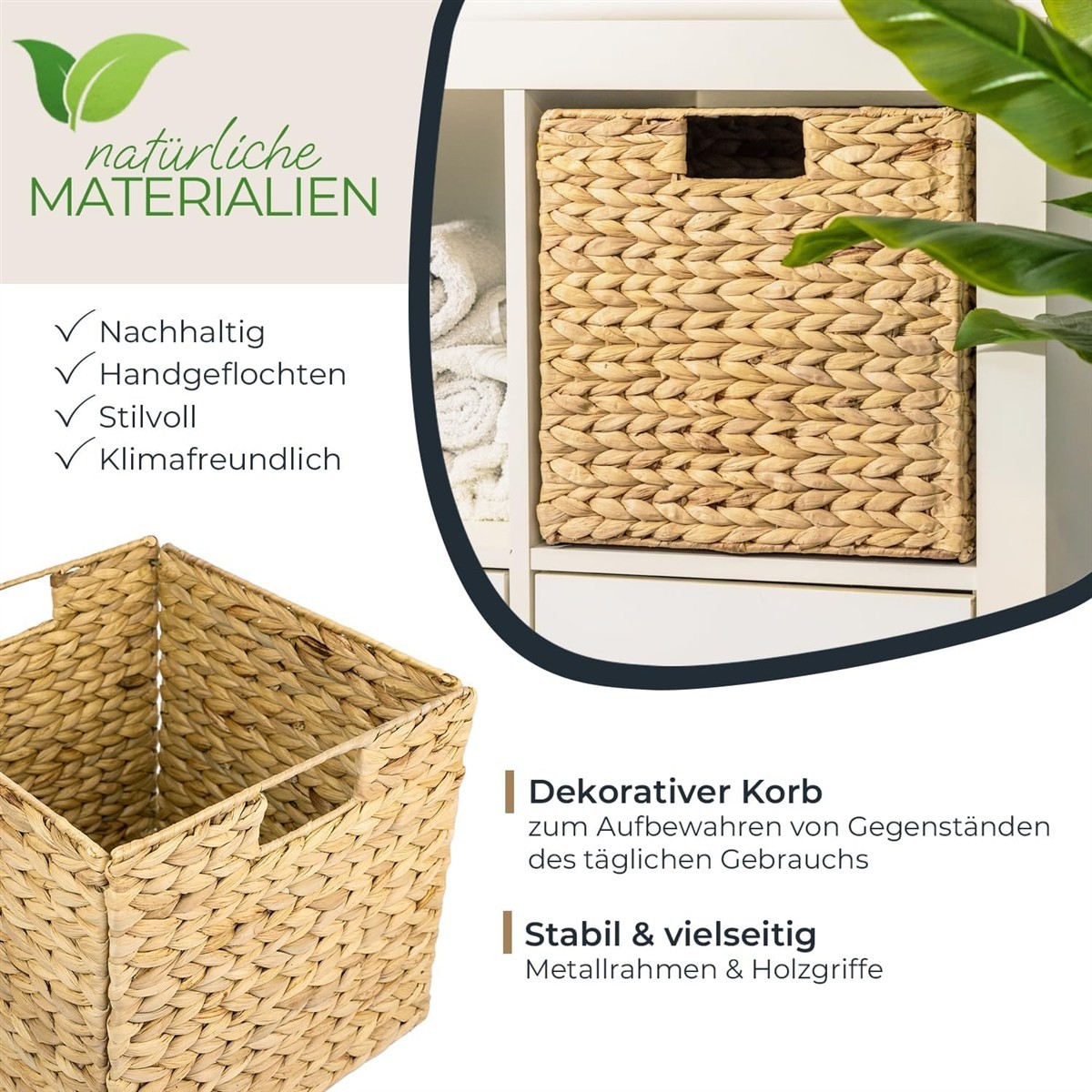 korb, aufbewahrung, handgeflochten, natürlich, deko