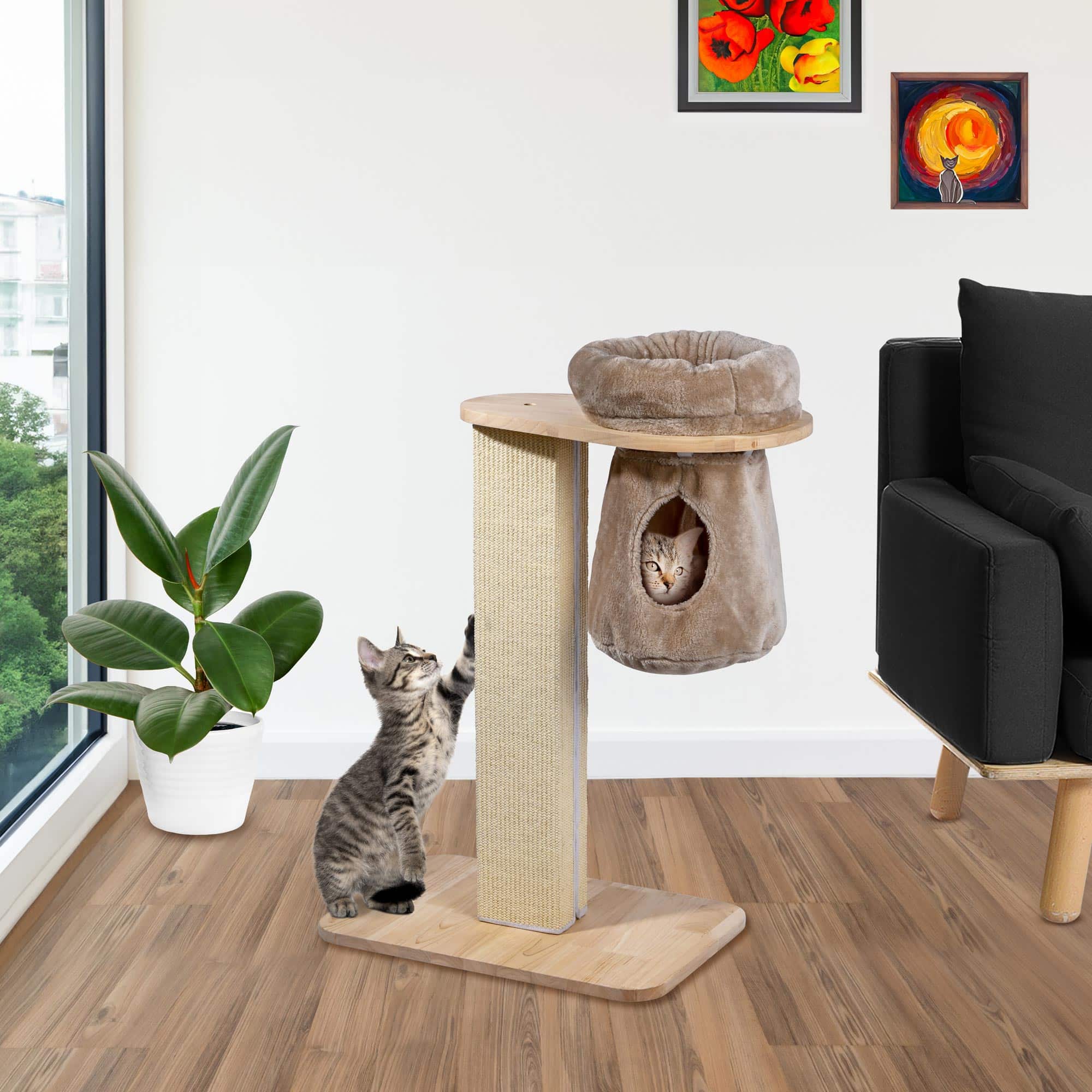 Dobar Kratzbaum Dreamy mit Kuschelhöhle Katzenmöbel Krallenpflege