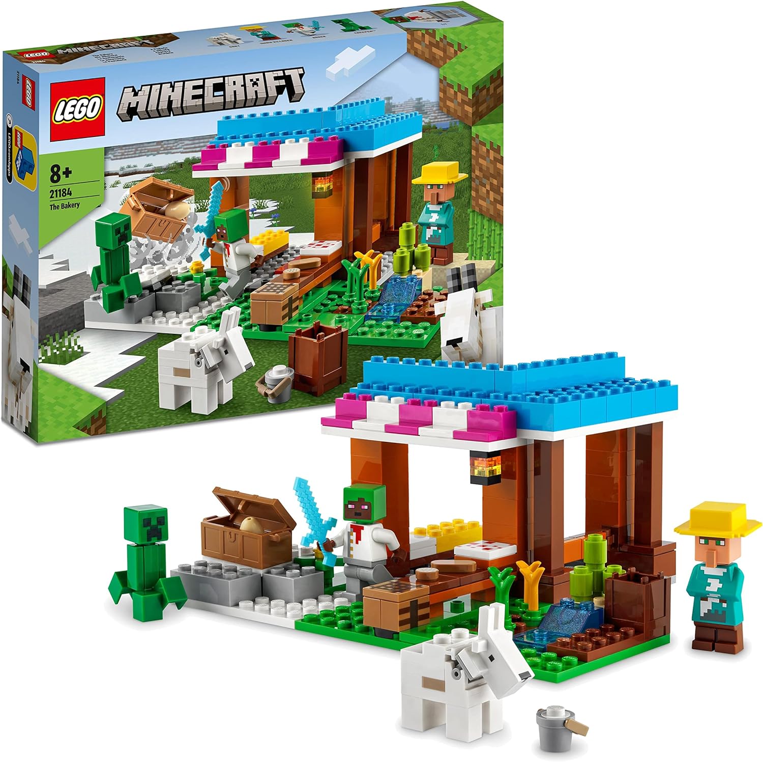 LEGO 21184 Minecraft Die Bäckerei Spielzeug Set mit Creeper und Ziege Bausteine Sets Steine