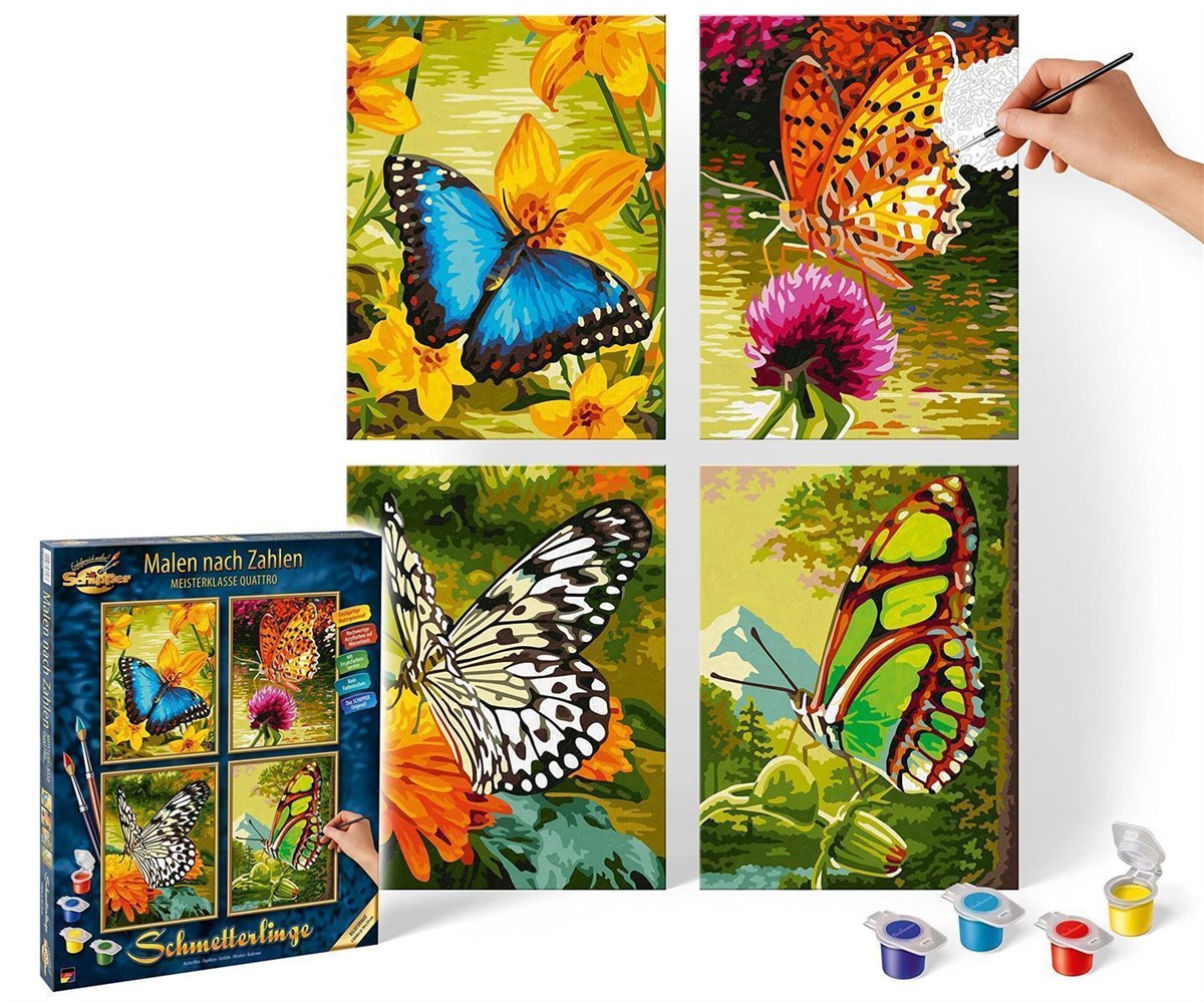 Schmetterling, Bilder Set, Malen nach Zahlen, Natur, Pflanzen