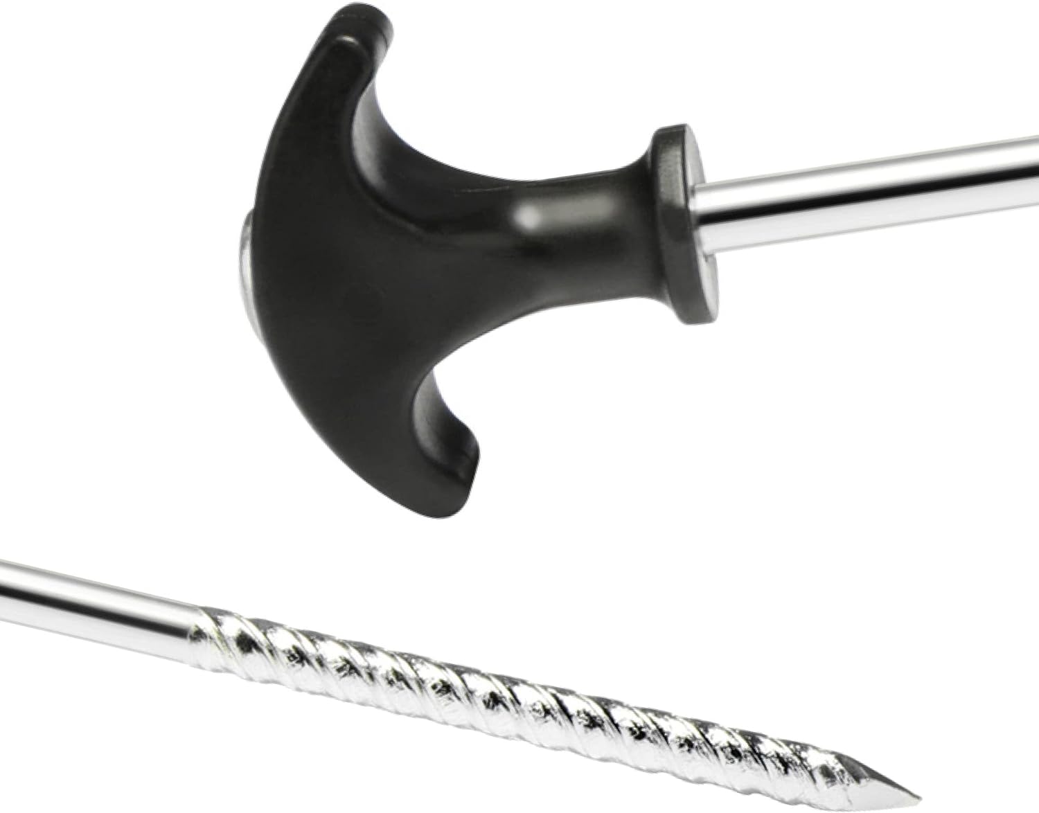 12x Zeltheringe 17cm Stahl Erdnägel mit Gewinde Camping Outdoor T-Griff