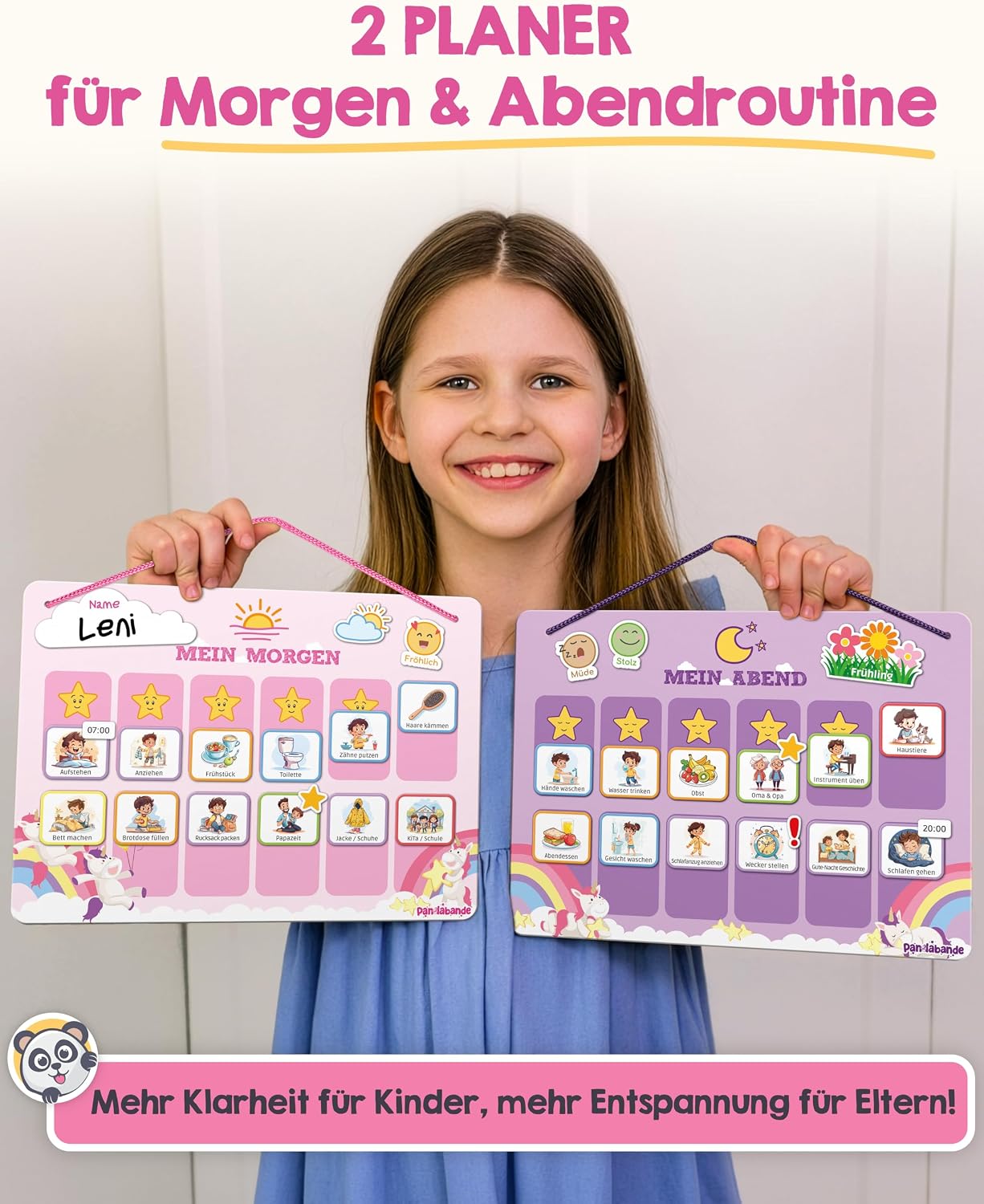 Kinderplaner, Planer, Meilensteine, Morgen, Abendroutine