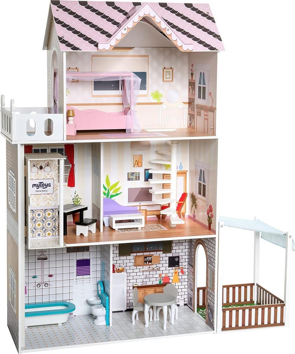 Puppenhaus, Möbelset, Dreistöckiges Haus, Wohnzimmer, Küche